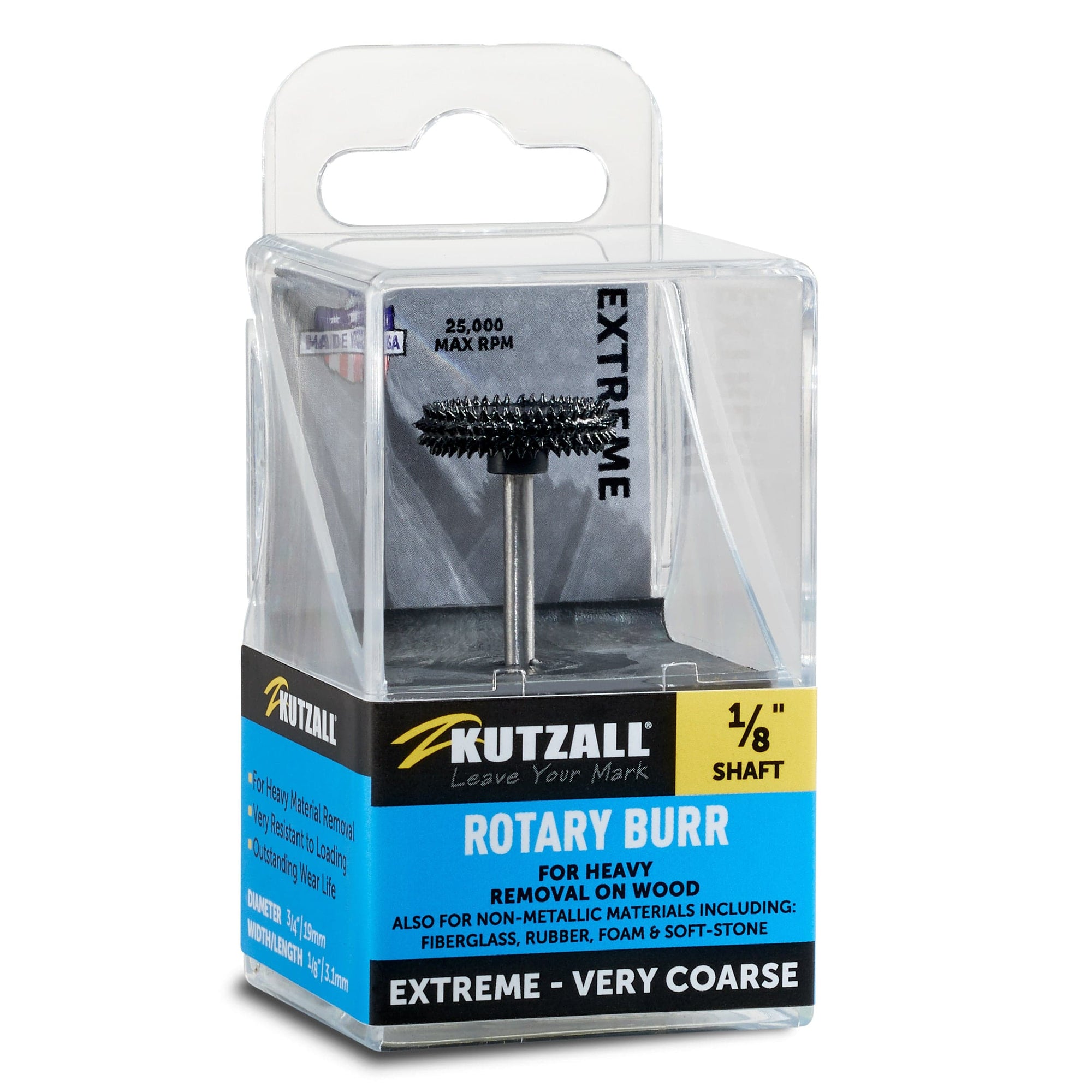 Extreme Rotor Saw Burr, 1/8" Shaft, Very Coarse (3/4" x 1/8") alt 0