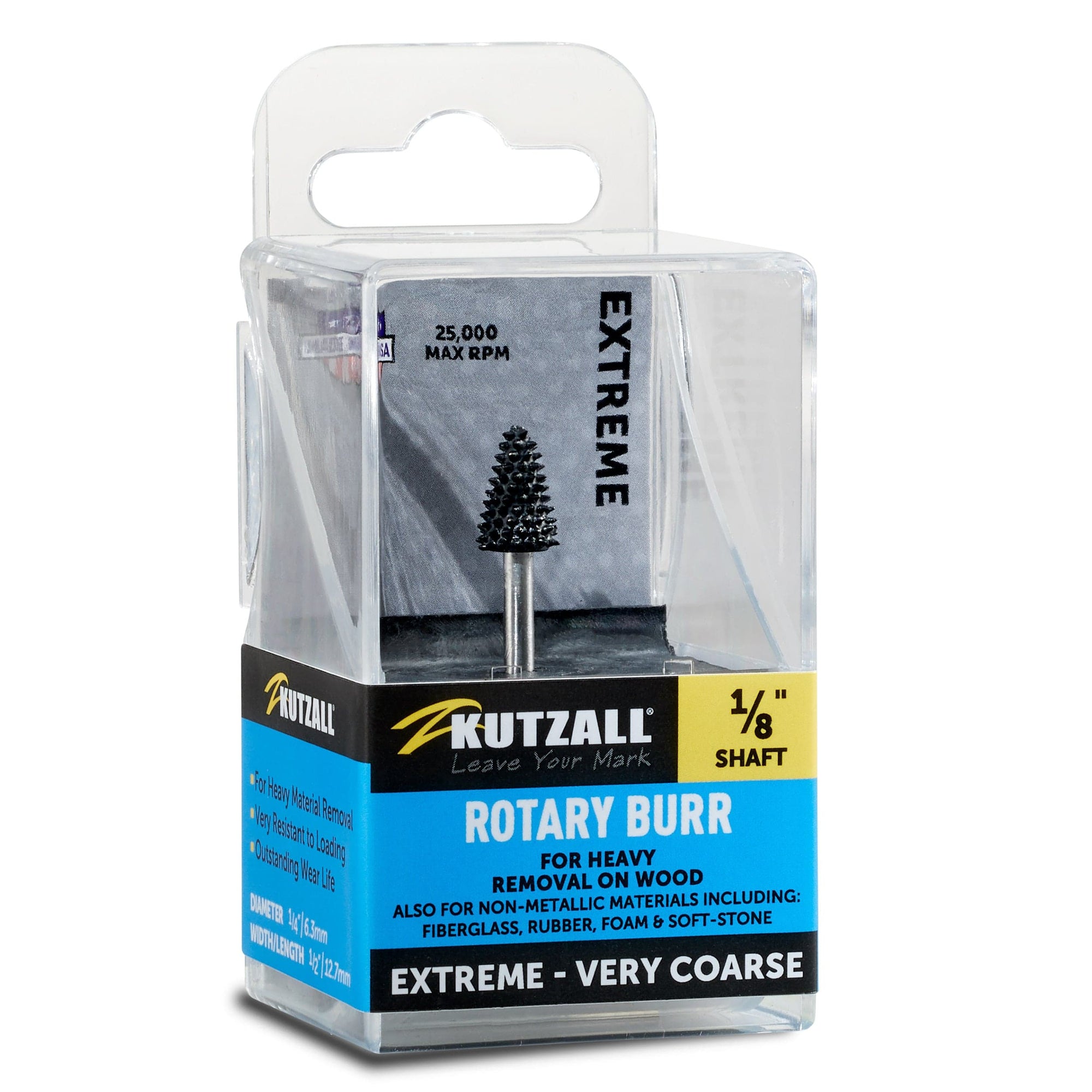 Extreme Taper Burr, 1/8" Shaft, Very Coarse (1/4" x 1/2") alt 0