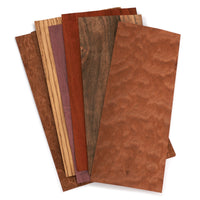 Exotic Wood Veneer Pack - 4-1/2" to 7-1/2" - Mixed Variety Exotic - 3 Square Feet alt 0
