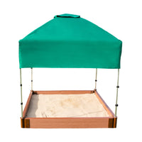 Classic Sienna 4' x 4' x  5.5" Composite Square Sandbox Kit with Telescoping Canopy/Cover - 2" profile alt 5