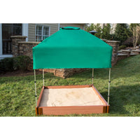 Classic Sienna 4' x 4' x  5.5" Composite Square Sandbox Kit with Telescoping Canopy/Cover - 2" profile alt 5