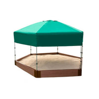 Classic Sienna 7' x  8' x 5.5 " Composite Hexagon Sandbox Kit with Telescoping Canopy/Cover - 2" profile alt 5