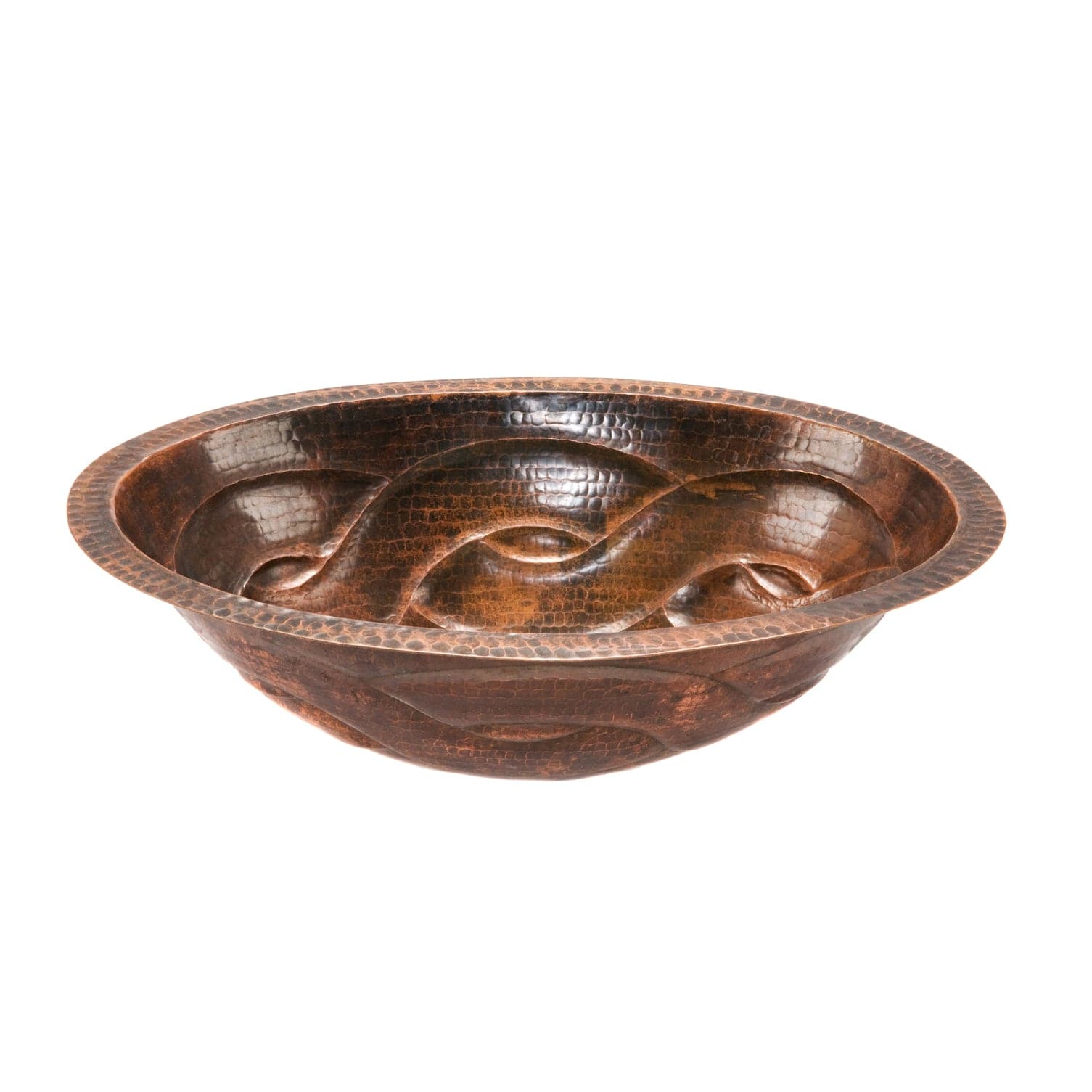 Oval Braid Under Counter Hammered Copper Sink alt 0