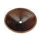 Master Bath Oval Self Rimming Hammered Copper Bathroom Sink alt 0
