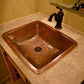 Rectangle Under Counter Hammered Copper Bathroom Sink alt 0