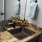 Rectangle Under Counter Hammered Copper Bathroom Sink alt 0