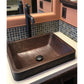 19" Rectangle Skirted Vessel Hammered Copper Sink alt 0