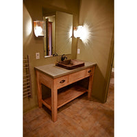 19" Rectangle Skirted Vessel Hammered Copper Sink alt 0