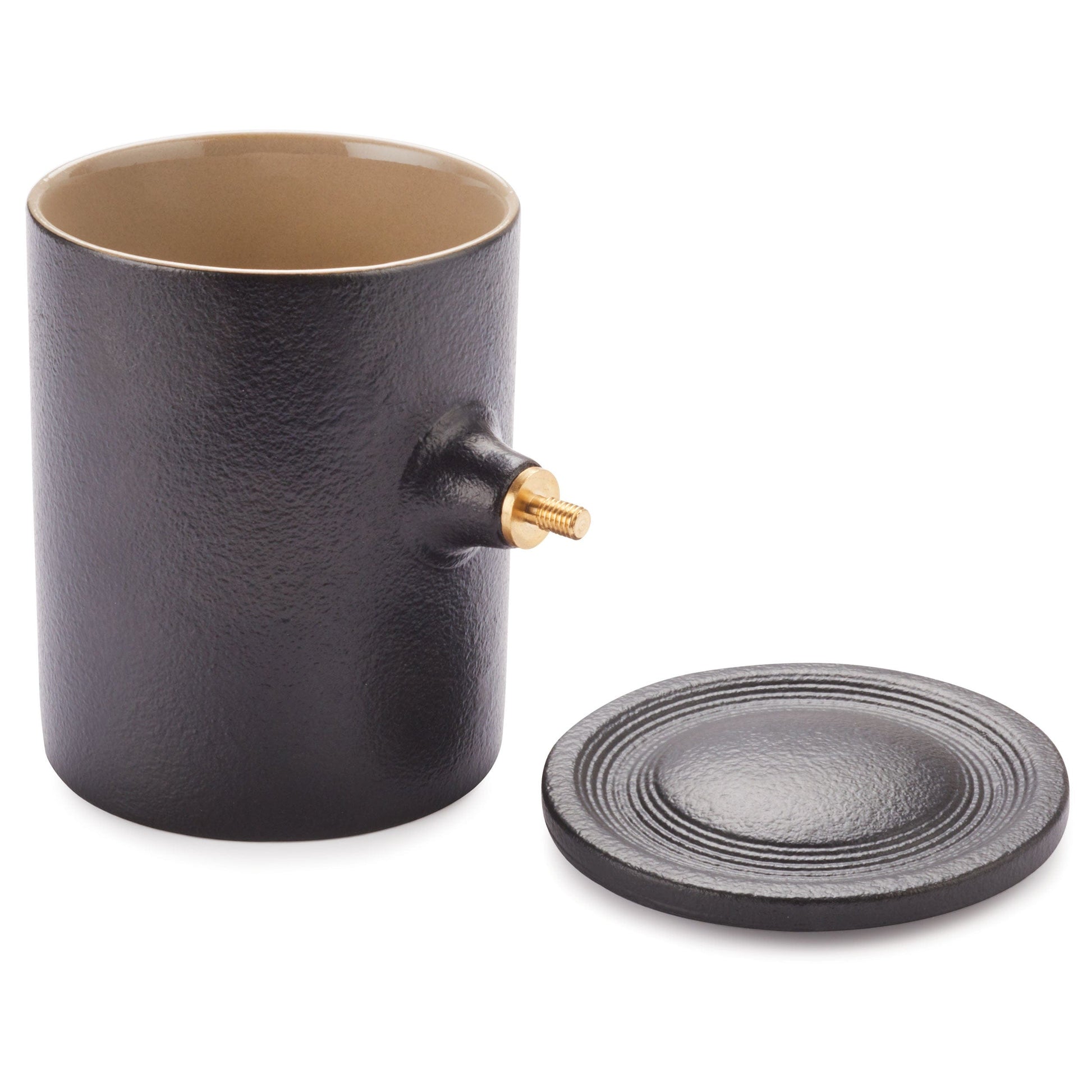 Ceramic Coffee Mug Turning Kit w/ Ceramic Lid - 12 oz - Black and Tan alt 0