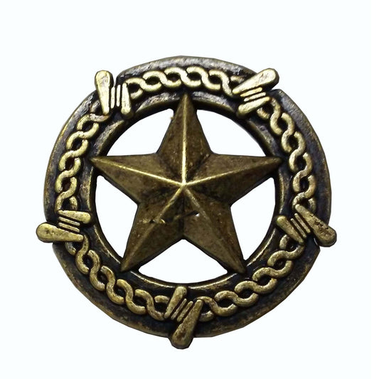 Star with Barbed Wire Knob, Brass Oxide alt 0