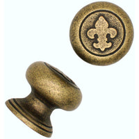 Fleur De Lis Round Knob, Brass Oxide alt 0