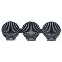 Triple Scallop Seashell Pull, Pewter Oxide alt 0