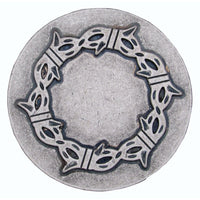 Round Knob with Barbed Wire, Old Silver alt 0