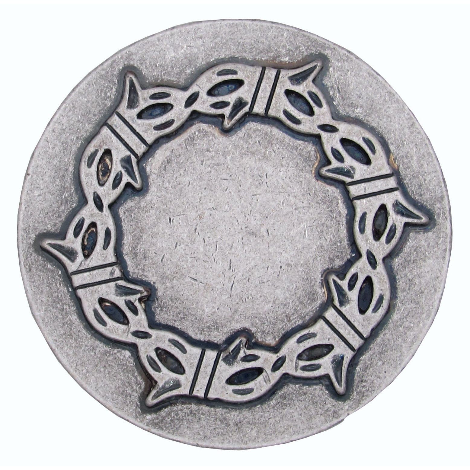 Round Knob with Barbed Wire, Old Silver alt 0