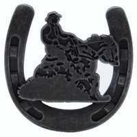 Riding Cowboy Horseshoe Knob, Pewter Oxide alt 0