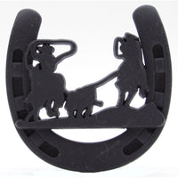 Cowboys Roping Calf Horseshoe Knob, Oil Rubbed Bronze alt 0