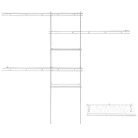 Closet Organizer Kit with Shoe Shelf 5' - 8' W Fixed Mount, White alt 0