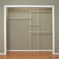 Closet Organizer Kit 5' - 8' W Fixed Mount, White alt 0