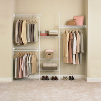 SuperSlide Closet Organizer Kit 5'- 8' W Fixed Mount, White