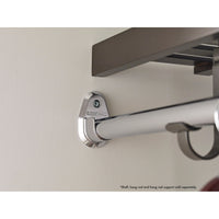 Premium Wood Shelf Hang Rod Pole Cup, Chrome alt 0