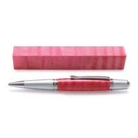 Stabilized & Dyed Curly Maple Pen Blank - 3/4" x 3/4" x 5" - Pink alt 0