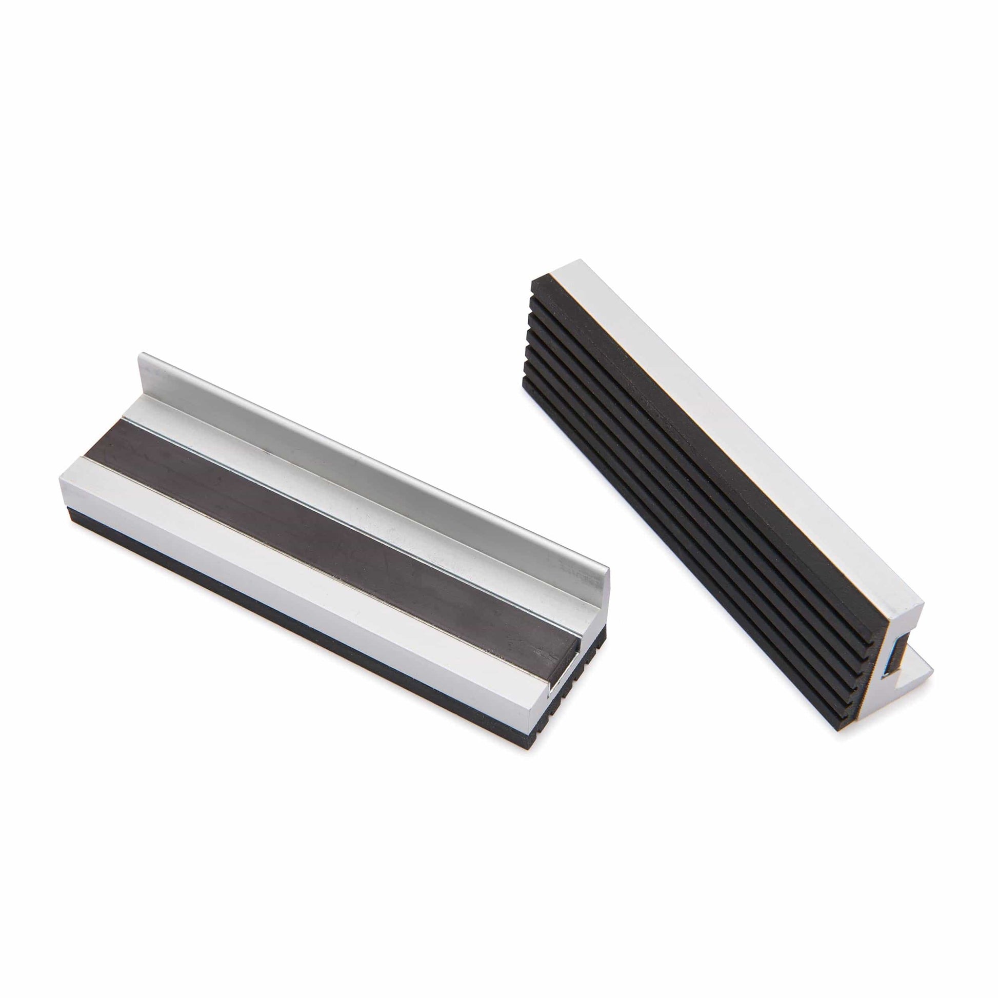 4" Aluminum Vise Jaws With Rubber Face - Pair alt 0