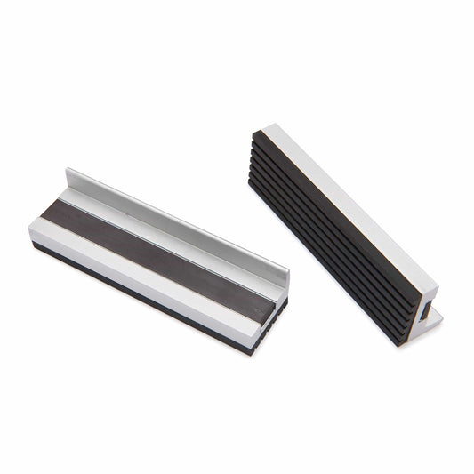 4" Aluminum Vise Jaws With Rubber Face - Pair alt 0