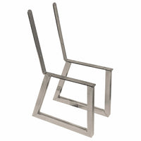Bench Legs with Back Rest Raw Steel Pair alt 0