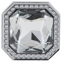 Contemporary Knob, 1-1/4" x 1-1/4", Chrome, Crystal alt 0