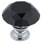 Contemporary Knob, 1-3/16" D, Chrome, Black alt 0
