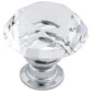Contemporary Knob, 1-3/16" D, Chrome, Clear alt 0