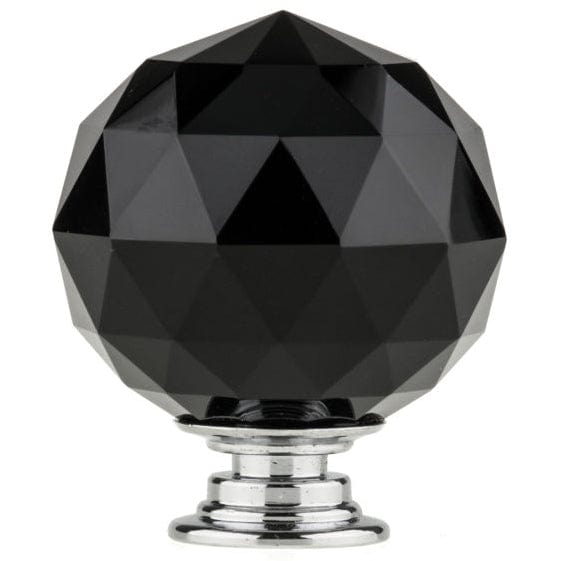 Contemporary Knob, 1-9/16" D, Chrome, Black alt 0
