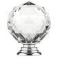 Contemporary Knob, 2" D, Crystal, Clear, Chrome alt 0