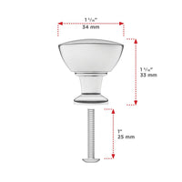 Contemporary Knob, 1-11/32" D, Chrome
