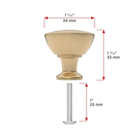 Contemporary Knob, 1-5/16" D, Champagne Bronze