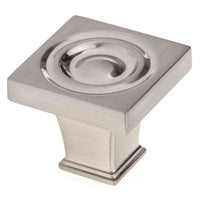 Transitional Knob, 1-3/16" x 1-3/16", Brushed Nickel alt 0