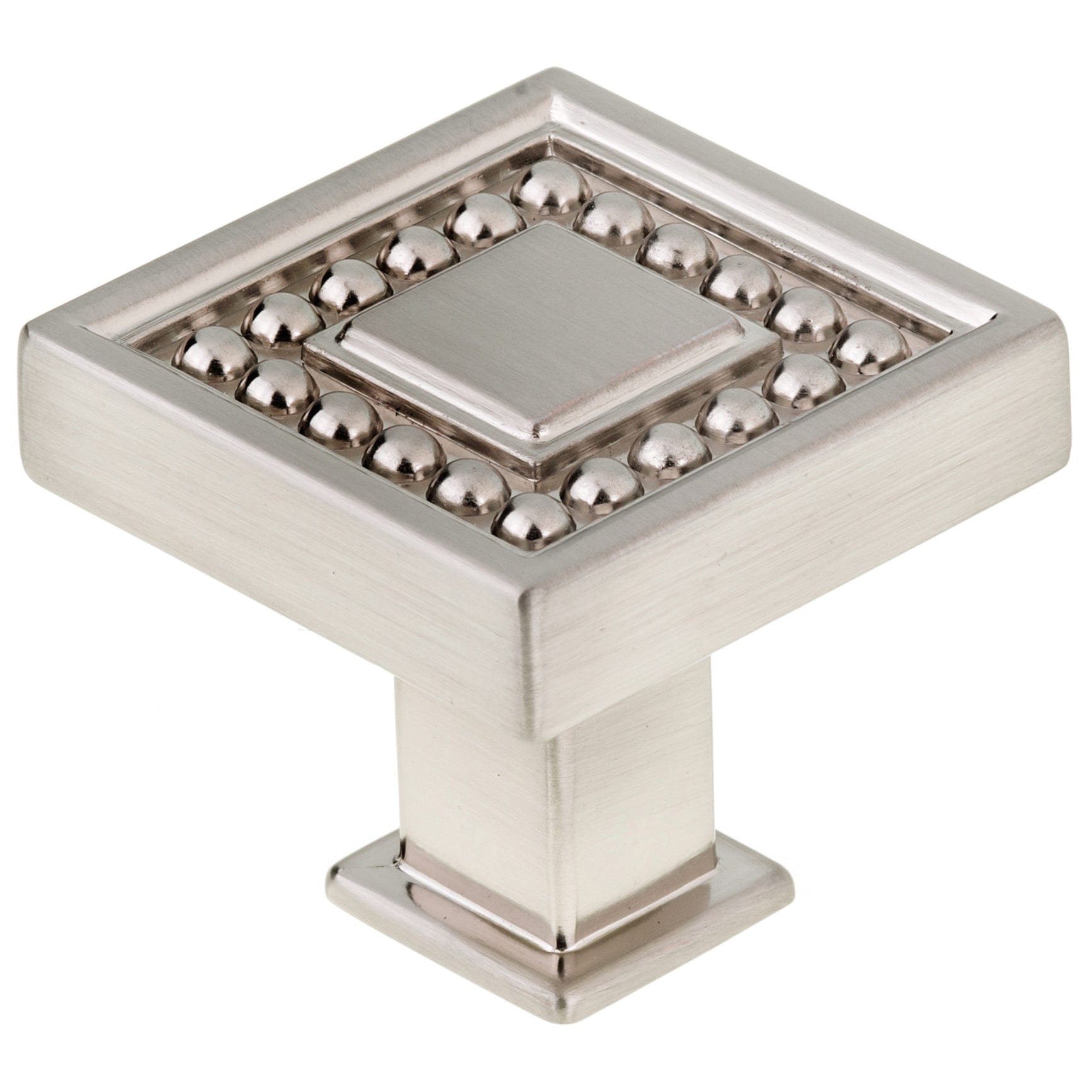 Transitional Knob, 1-5/16" x 1-5/16", Brushed Nickel alt 0