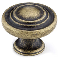Traditional Knob, 1-5/16" D, Burnished Brass alt 0