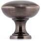 Traditional Knob, 1-3/16" D, Antique Copper alt 0