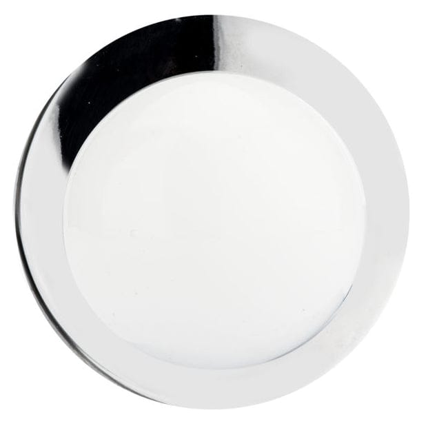 Functional Knob, 1-1/4" D, Chrome, White alt 0