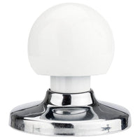 Functional Knob, 1-1/4" D, Chrome, White alt 0