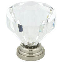 Eclectic Knob, 1-1/4" D, Clear, Brushed Nickel alt 0