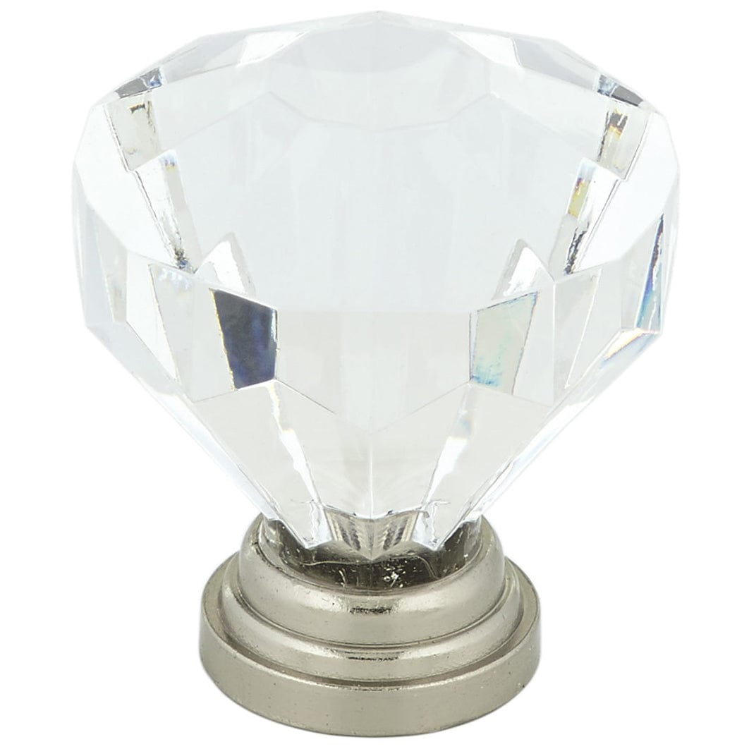 Eclectic Knob, 1-1/4" D, Clear, Brushed Nickel alt 0