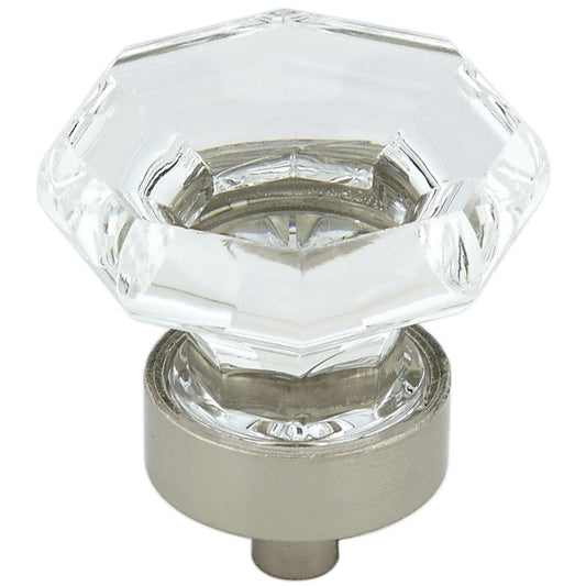 Eclectic Knob, 1-3/8" D, Brushed Nickel, Clear alt 0