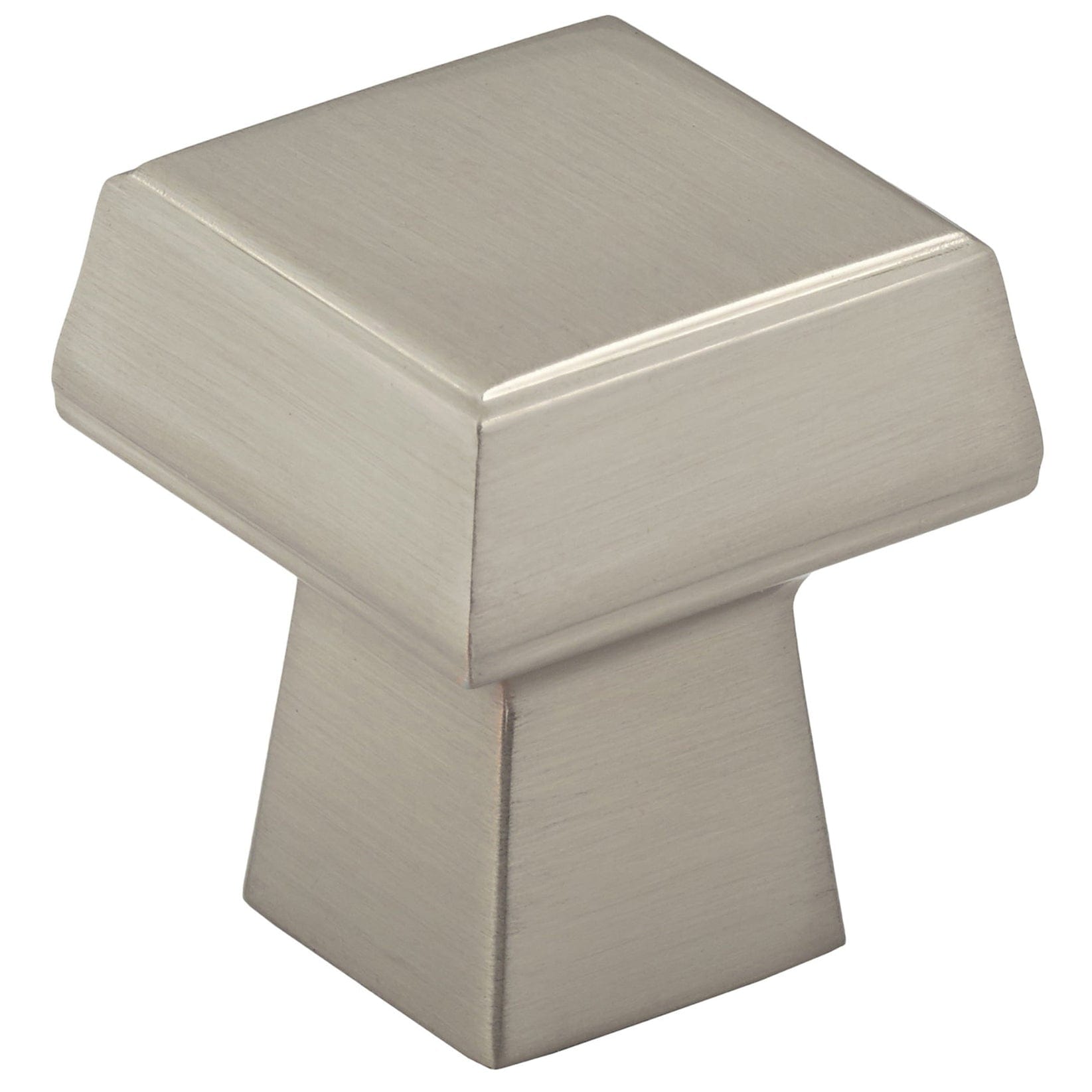 Contemporary Knob, 1-1/32" x 1-1/32", Brushed Nickel alt 0