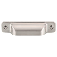 Transitional Cup Pull, 3-3/4" Center-to-Center, Brushed Nickel alt 0