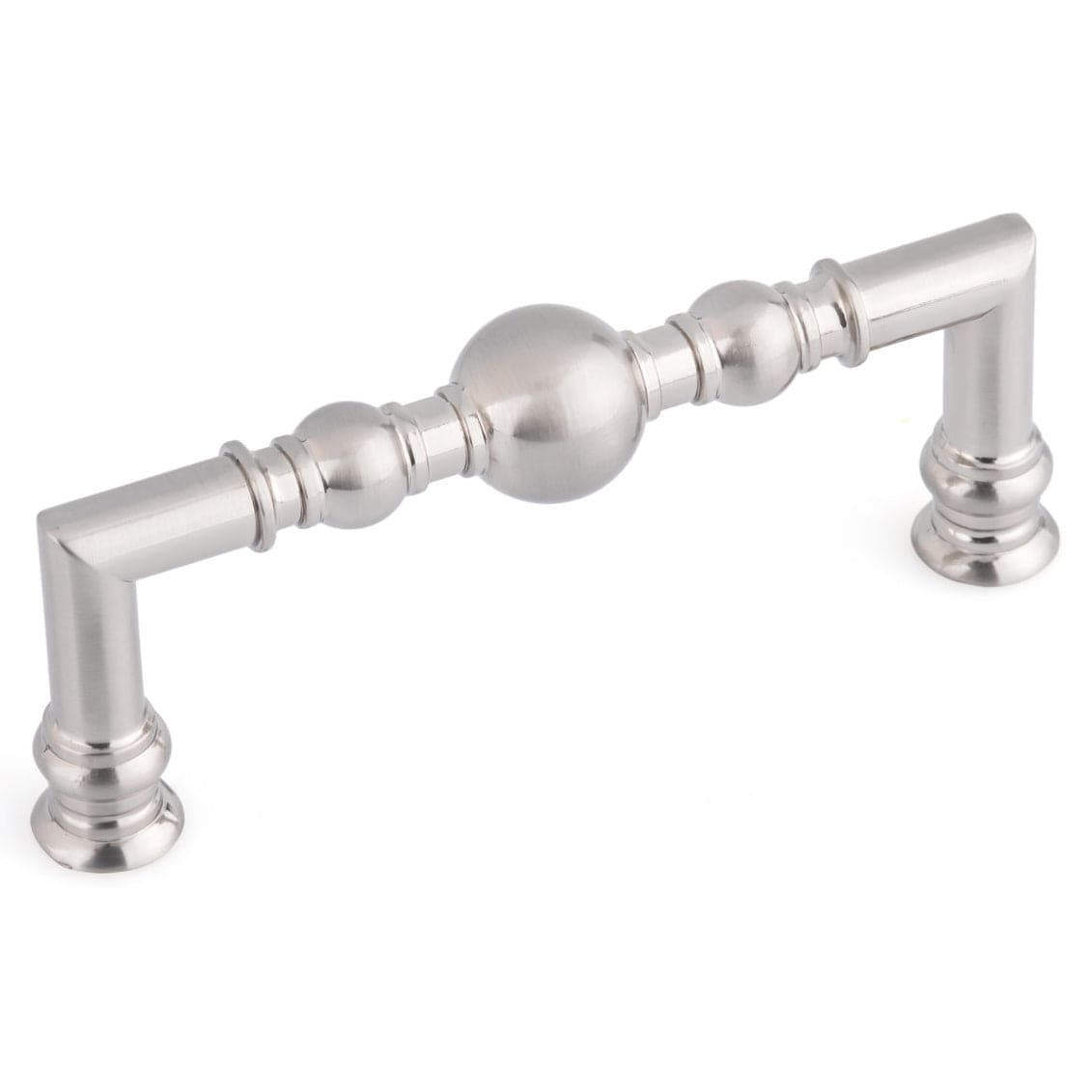 Traditional Pull, 3-3/4" Center-to-Center, Brushed Nickel alt 0
