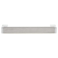 Contemporary Pull, 3-3/4" Center-to-Center, Chrome, Brushed Nickel alt 0