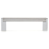 Contemporary Pull, 3-3/4" Center-to-Center, Chrome, Brushed Nickel alt 0