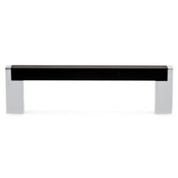 Contemporary Pull, 3-3/4" Center-to-Center, Chrome, Matte Black alt 0